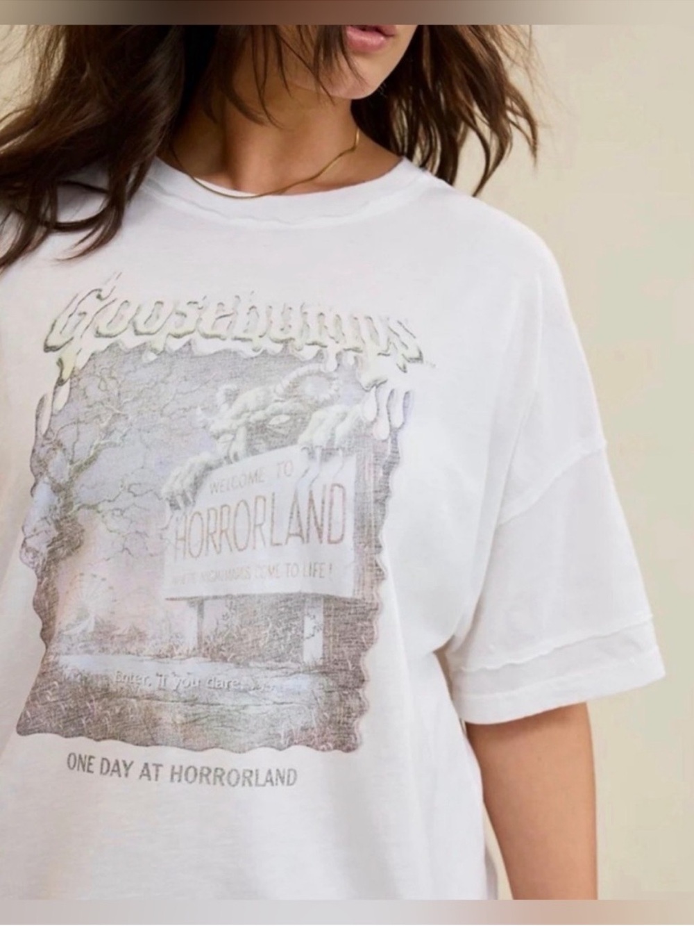 👻AERIE Halloween Oversized Crew Boyfriend Tee Shirt - Fall - XS